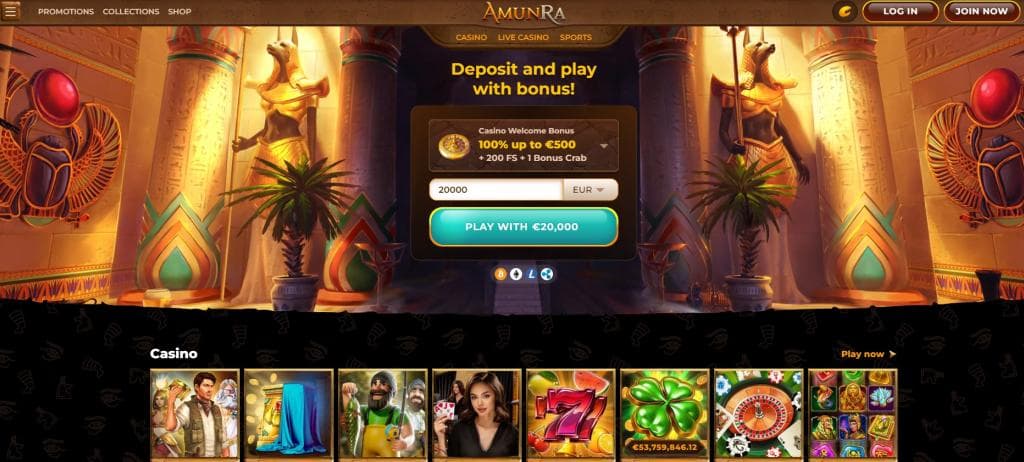 Sitio web del casino AmunRa